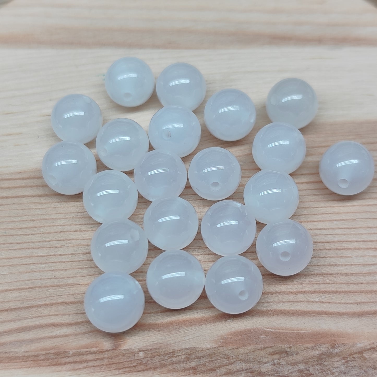 Agate blanche – perles naturelles 8 mm – lot de 20