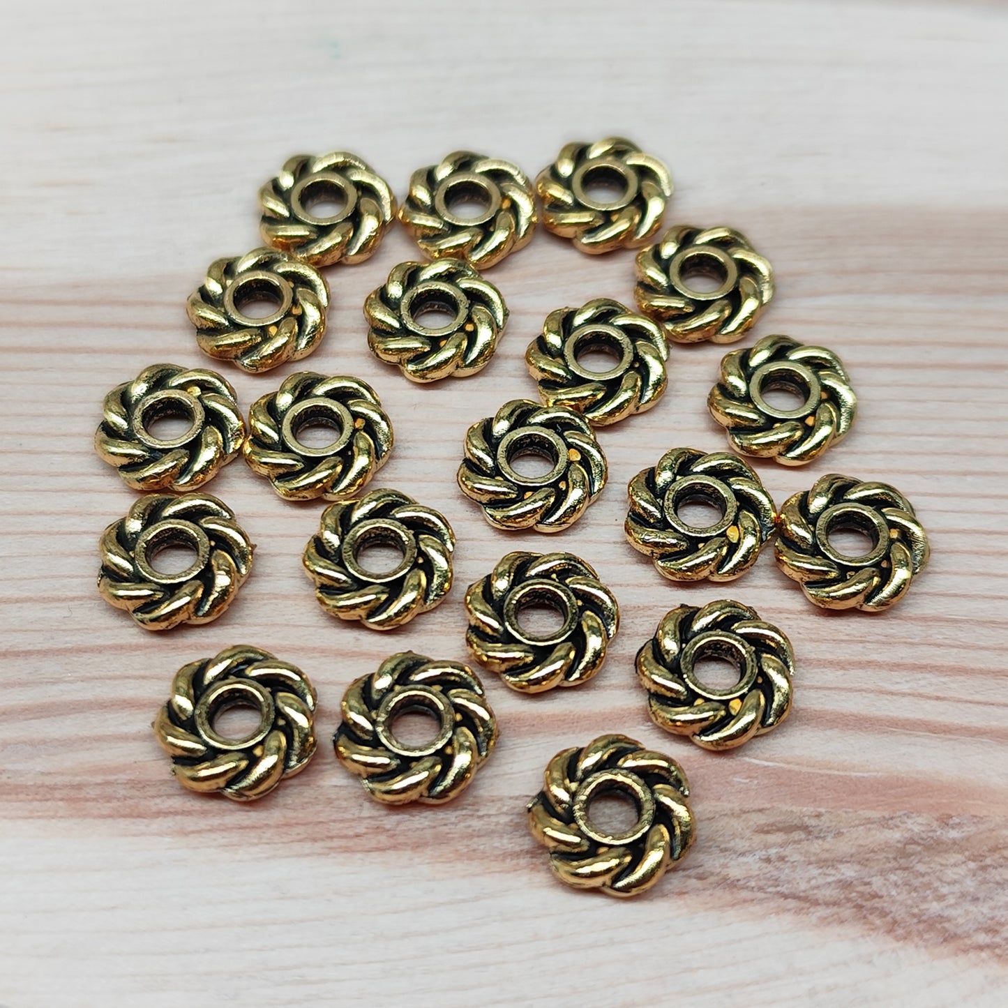 Perle d'espacement en métal doré – 8 mm - lot de 20