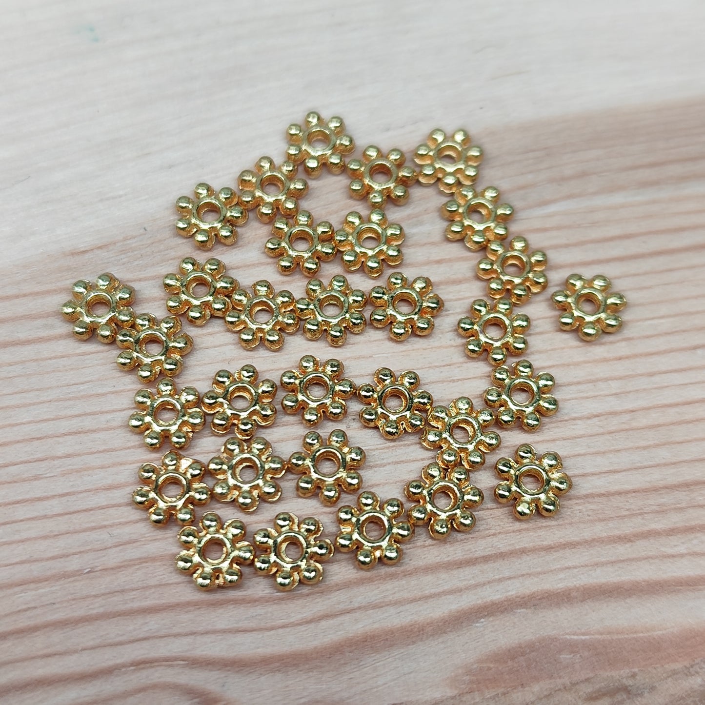 Perles d'espacement en métal doré – 5 mm - lot de 30