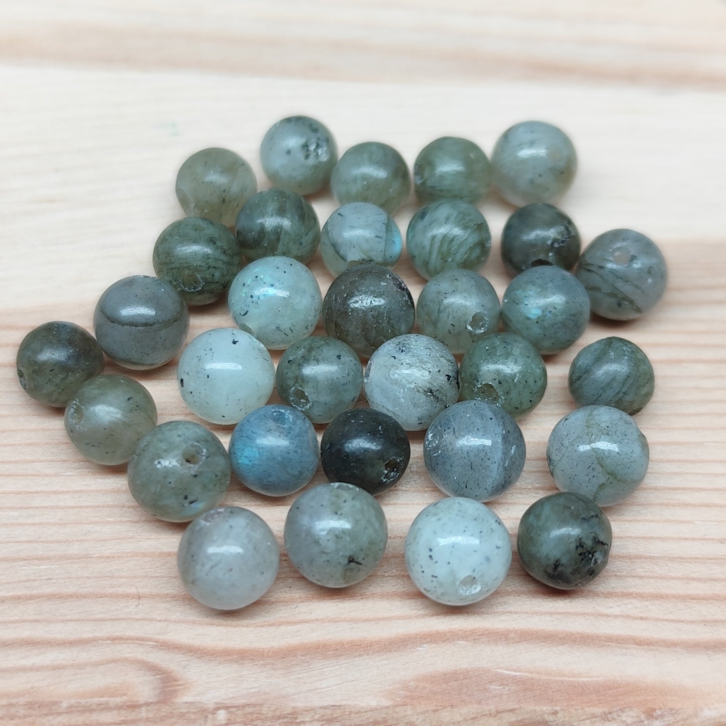 Labradorite – perles naturelles 6 mm – lot de 30