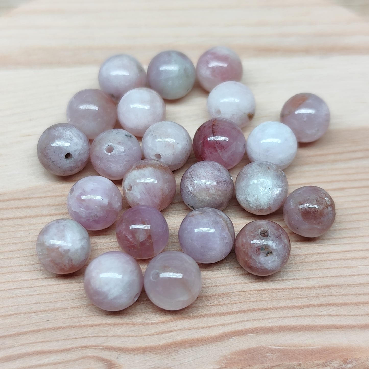 Kunzite – perles naturelles 7,5 mm – lot de 20