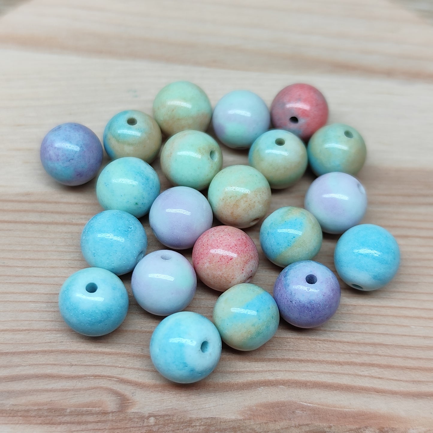 Pierre "Alashan arc-en-ciel" perles reconstituées 8 mm – lot de 20