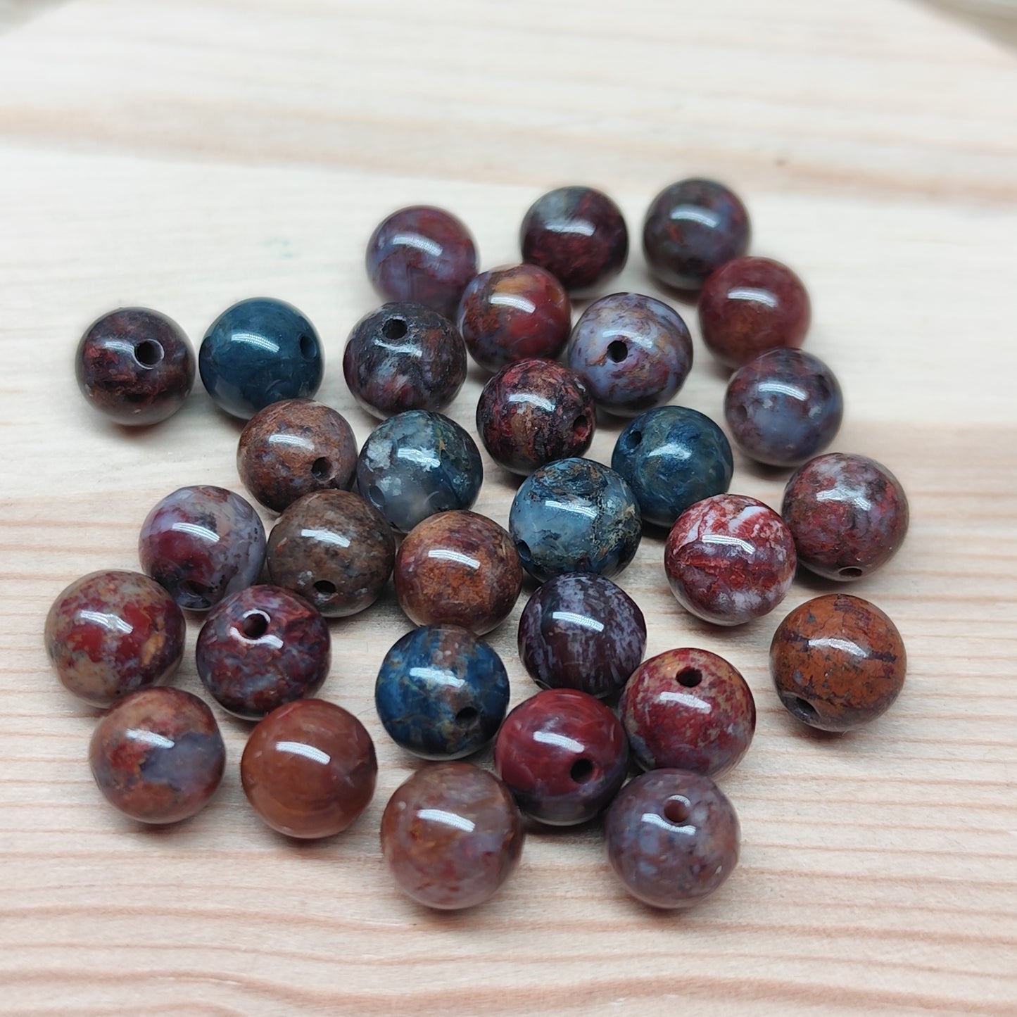 Pietersite – perles naturelles 6 mm – lot de 30