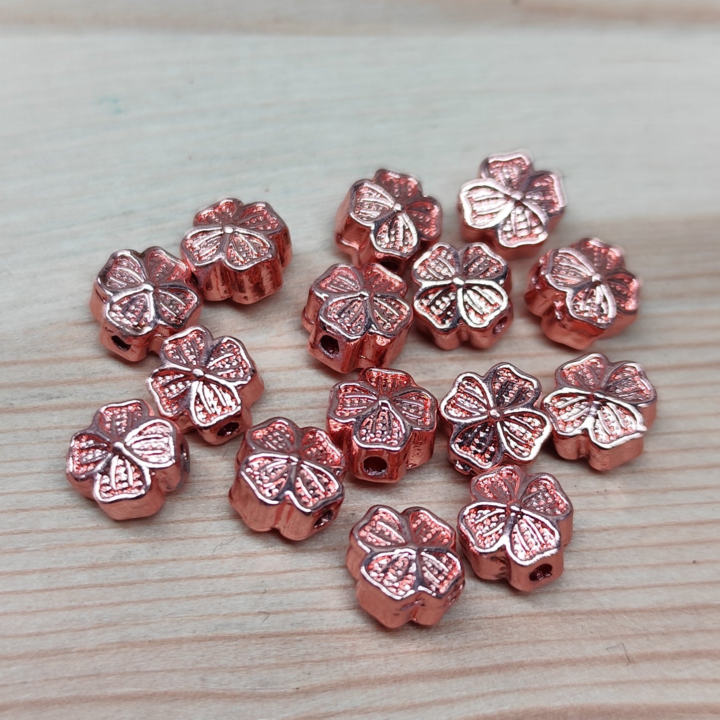 Perle fleur en métal or rose – 6 mm - lot de 15