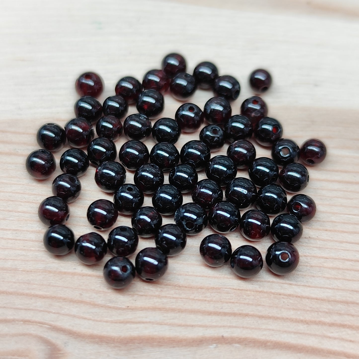 Grenat – perles naturelles 3 mm – lot de 55