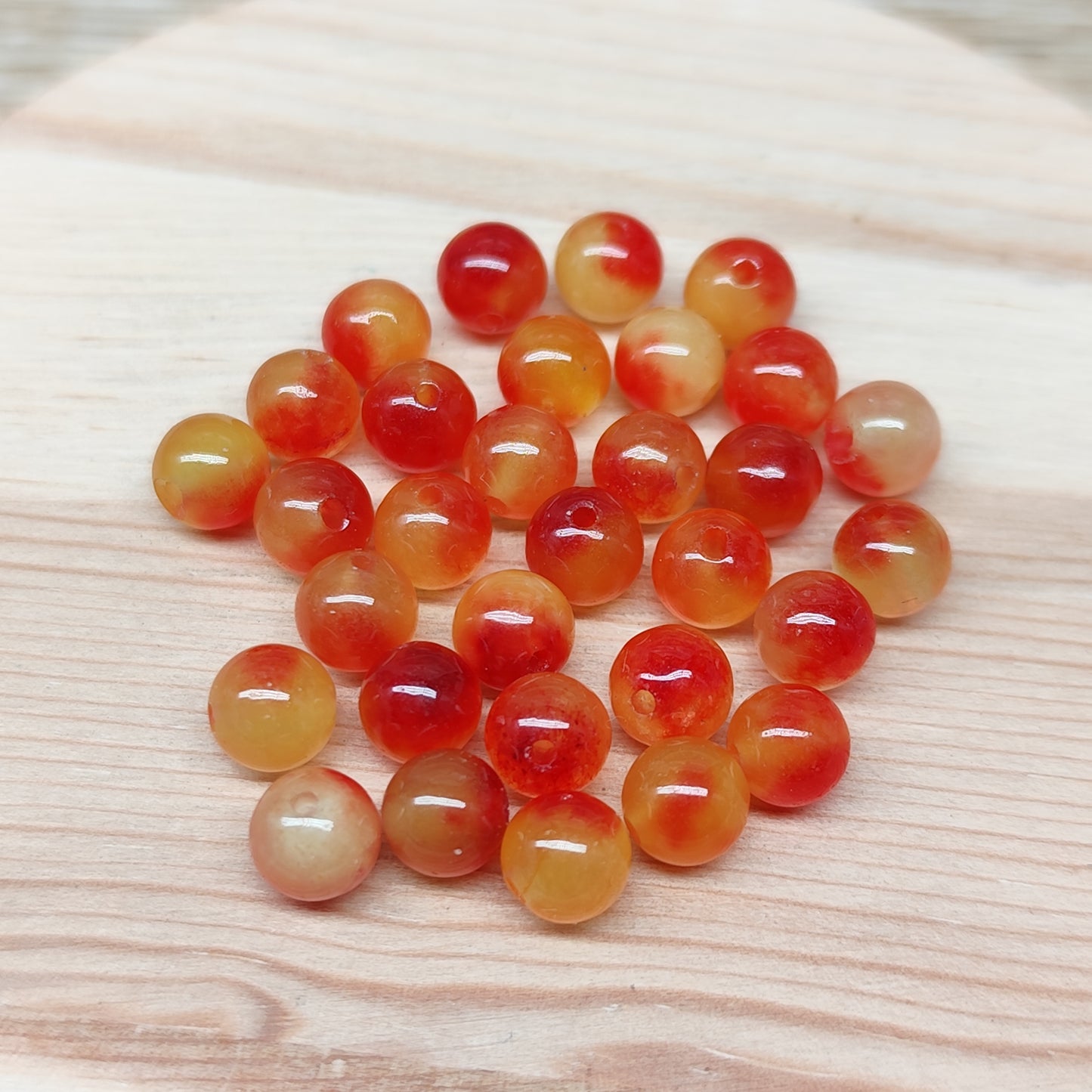 Calcédoine orange crush – perles naturelles 6 mm – lot de 30