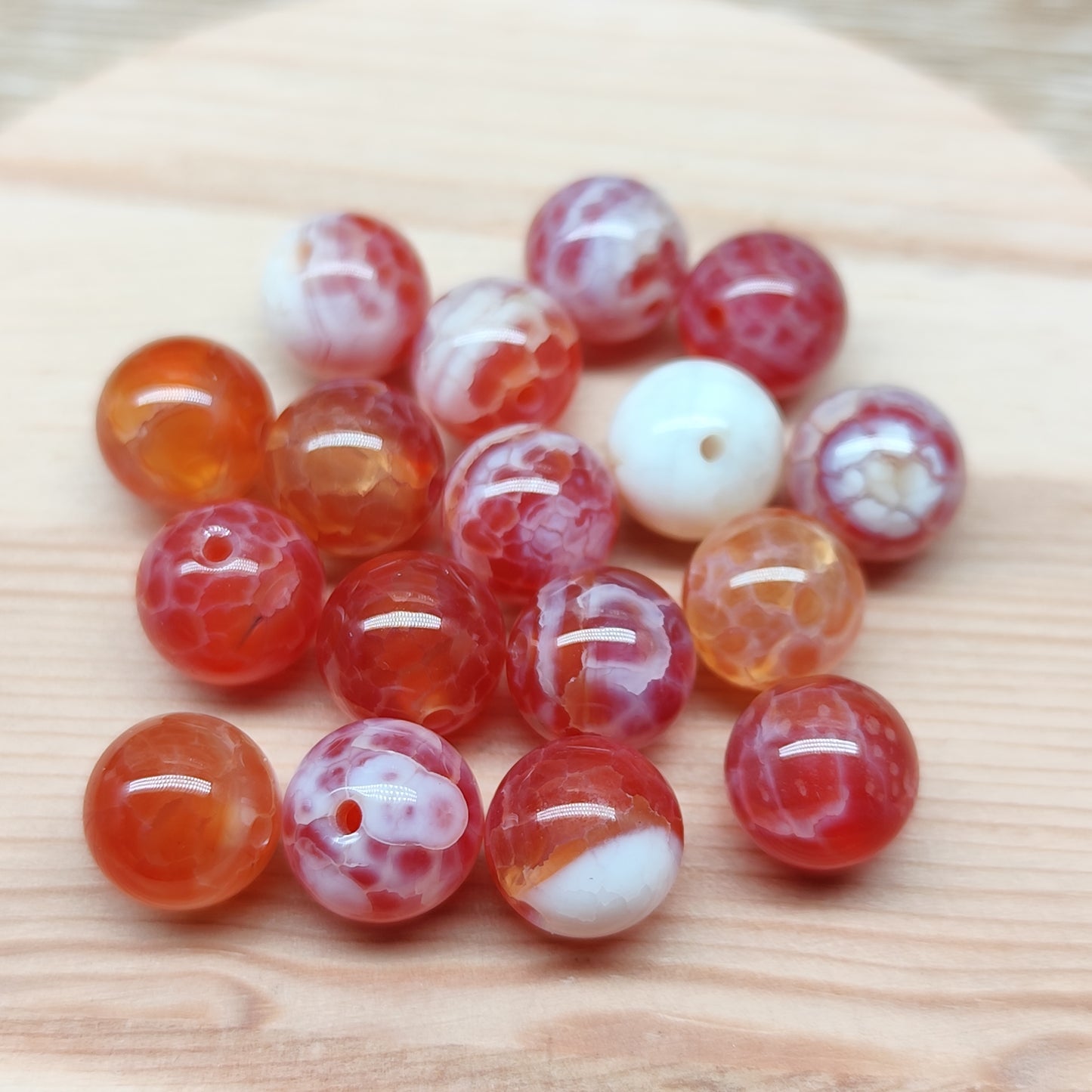 Agate veines de dragon – perles naturelles teintées 10 mm – lot de 16