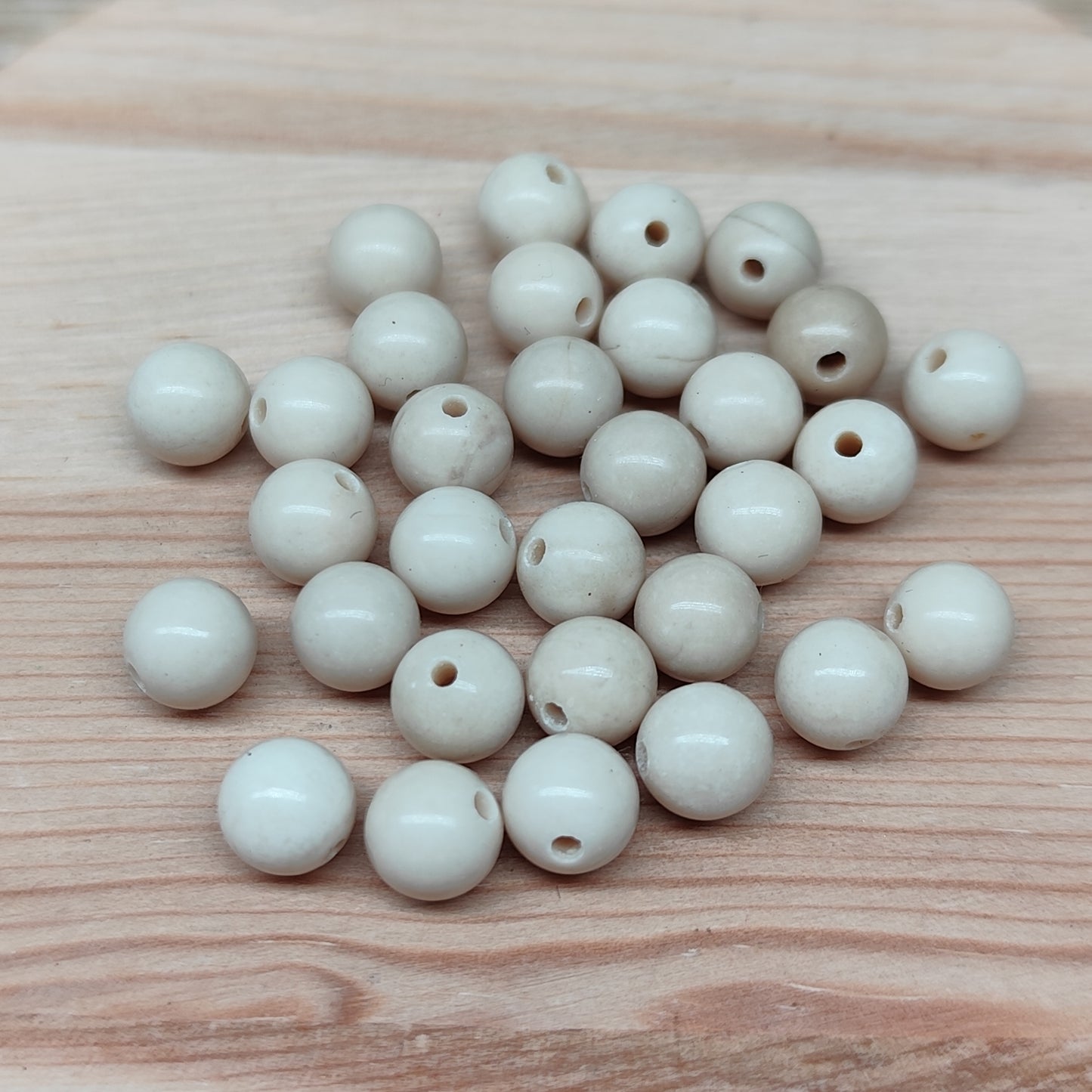 Jaspe fossile – perles naturelles 6,5 mm – lot de 30