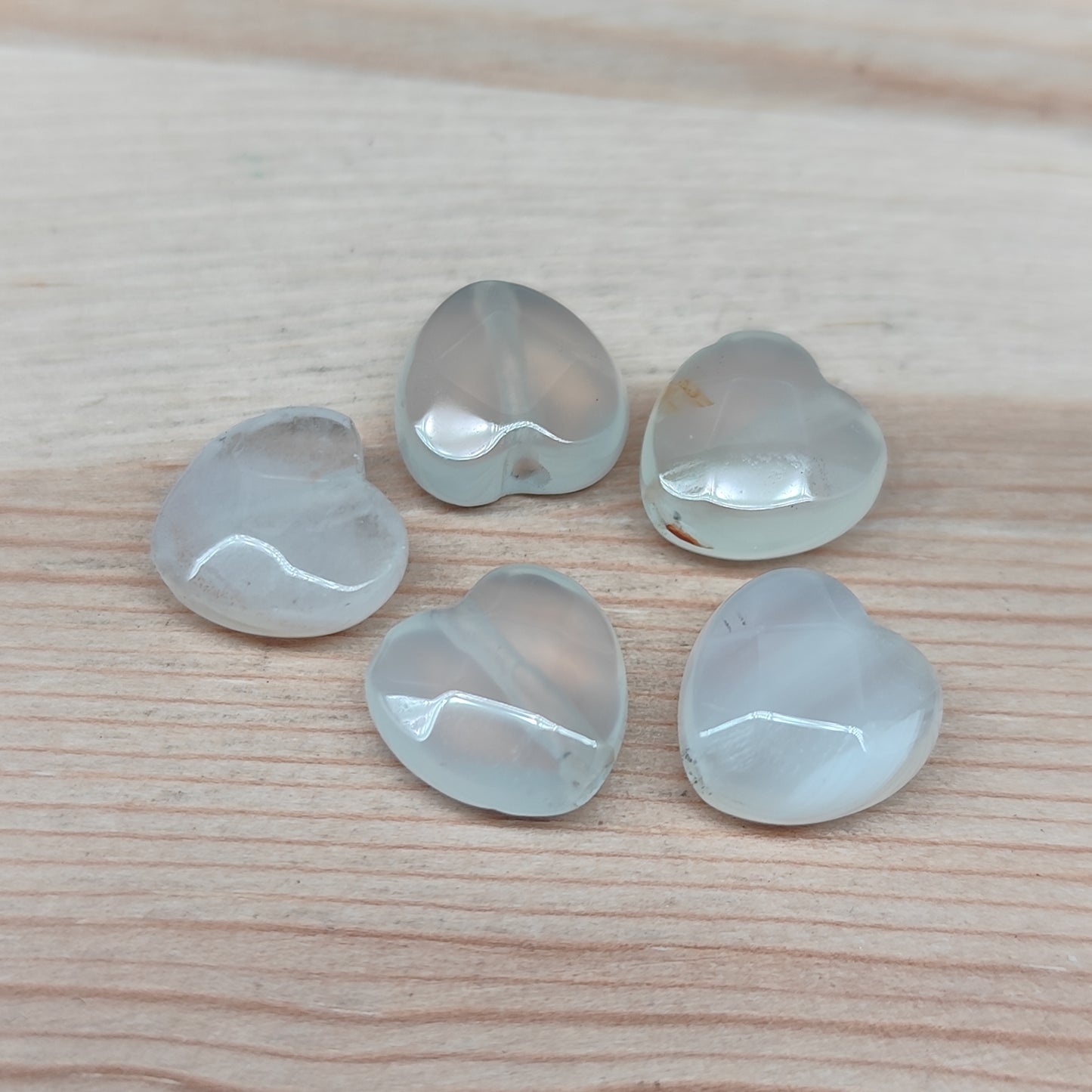 Agate forme cœur facetté – perles naturelles 10 mm – lot de 5