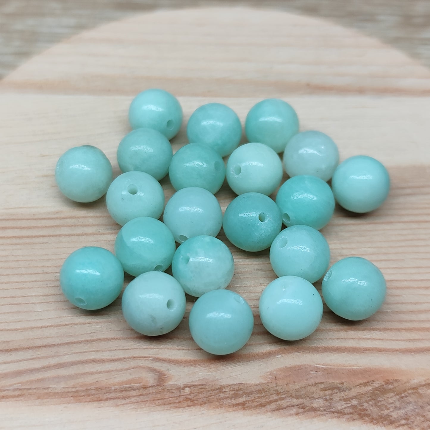 Amazonite – perles naturelles 8 mm – lot de 20