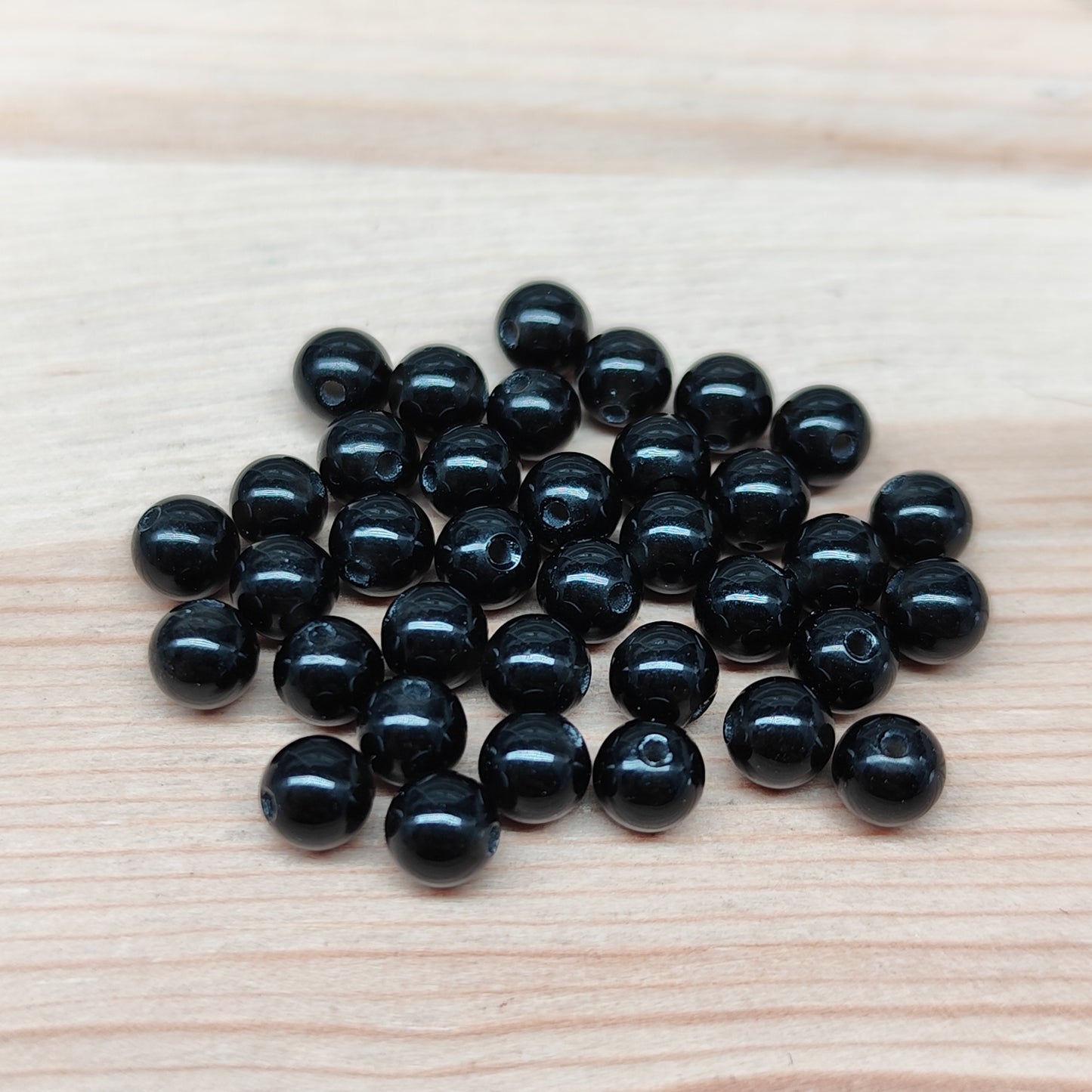 Obsidienne noire – perles naturelles 4,5 mm – lot de 35