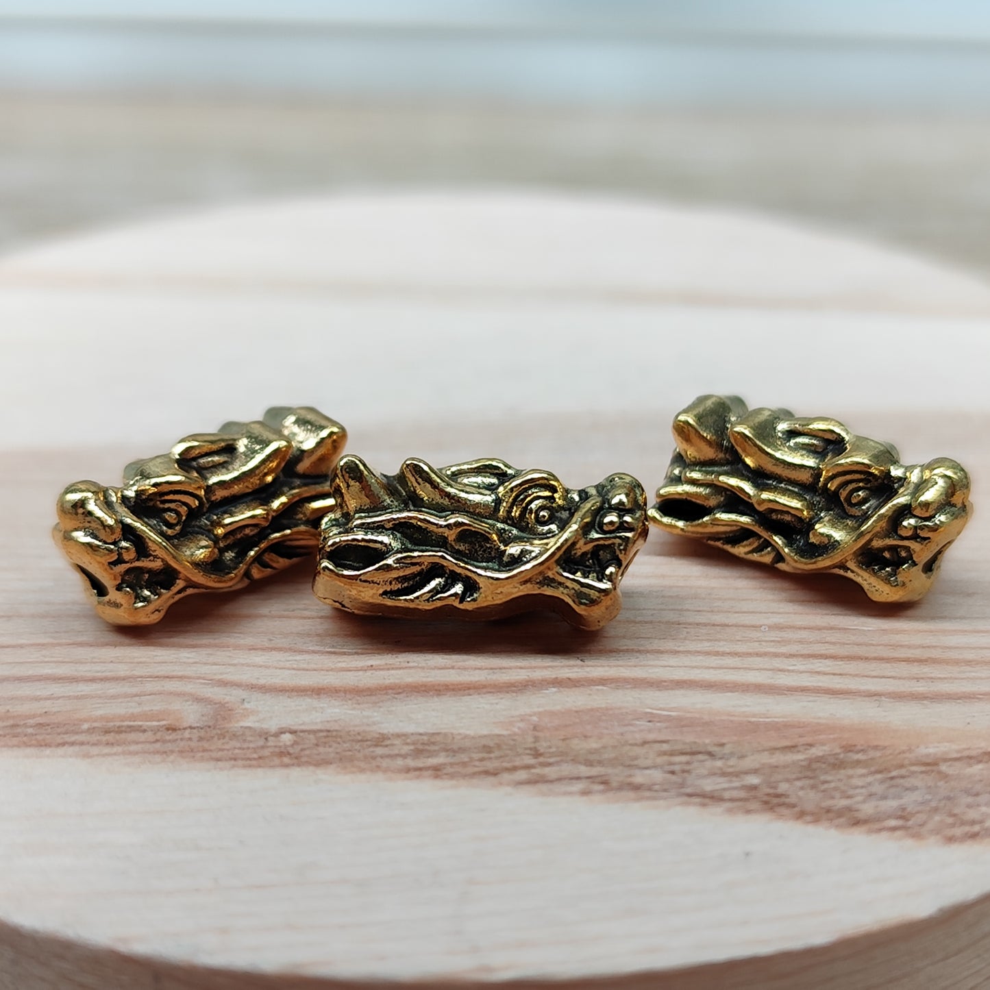 Perle tête de dragon - 8 mm - lot de 3