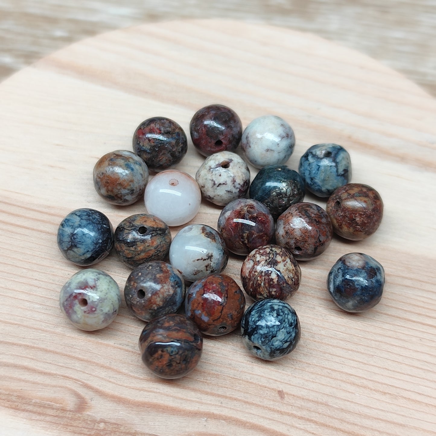 Piétersite – perles naturelles 8 mm – lot de 20