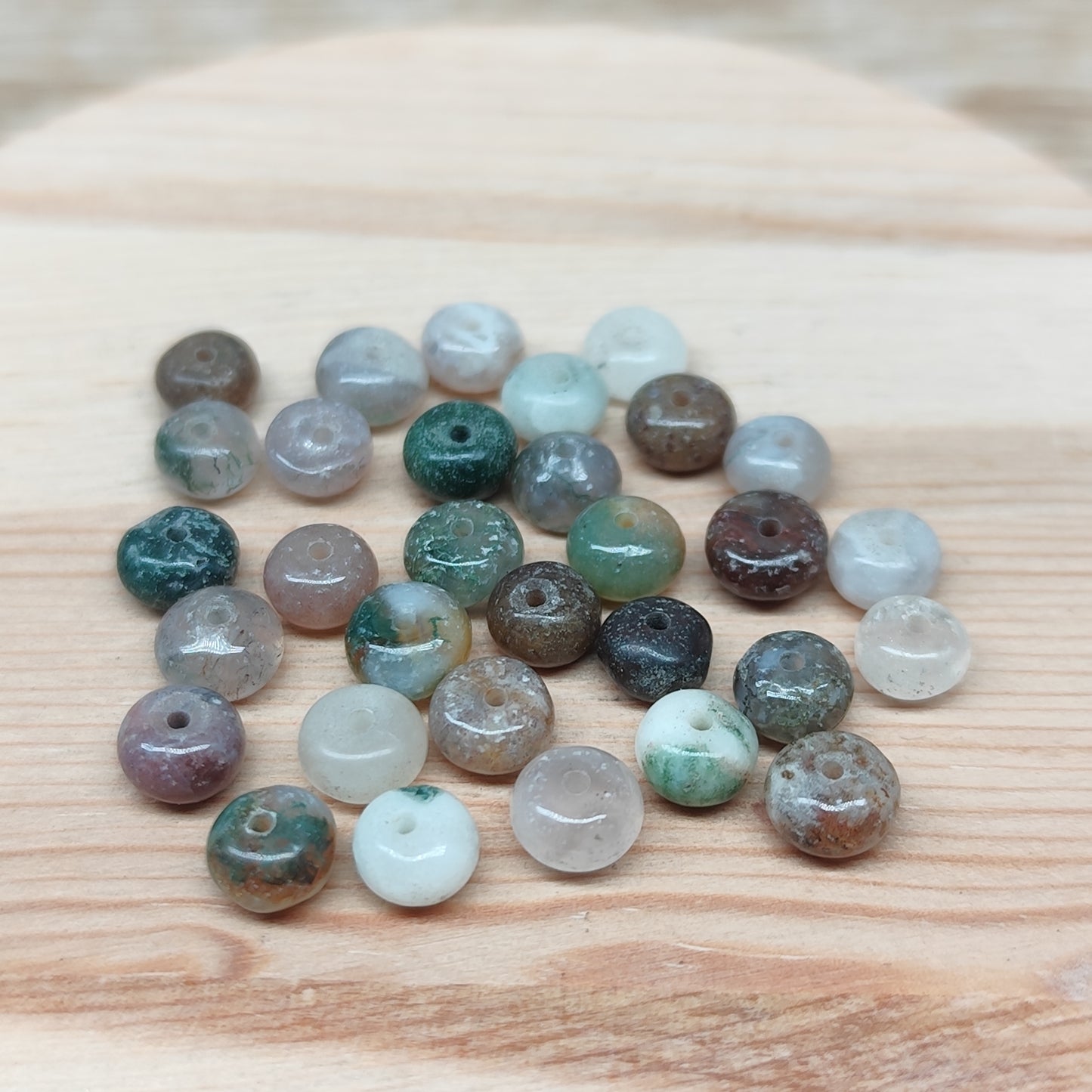 Agate indienne – perles naturelles 6 mm – lot de 30