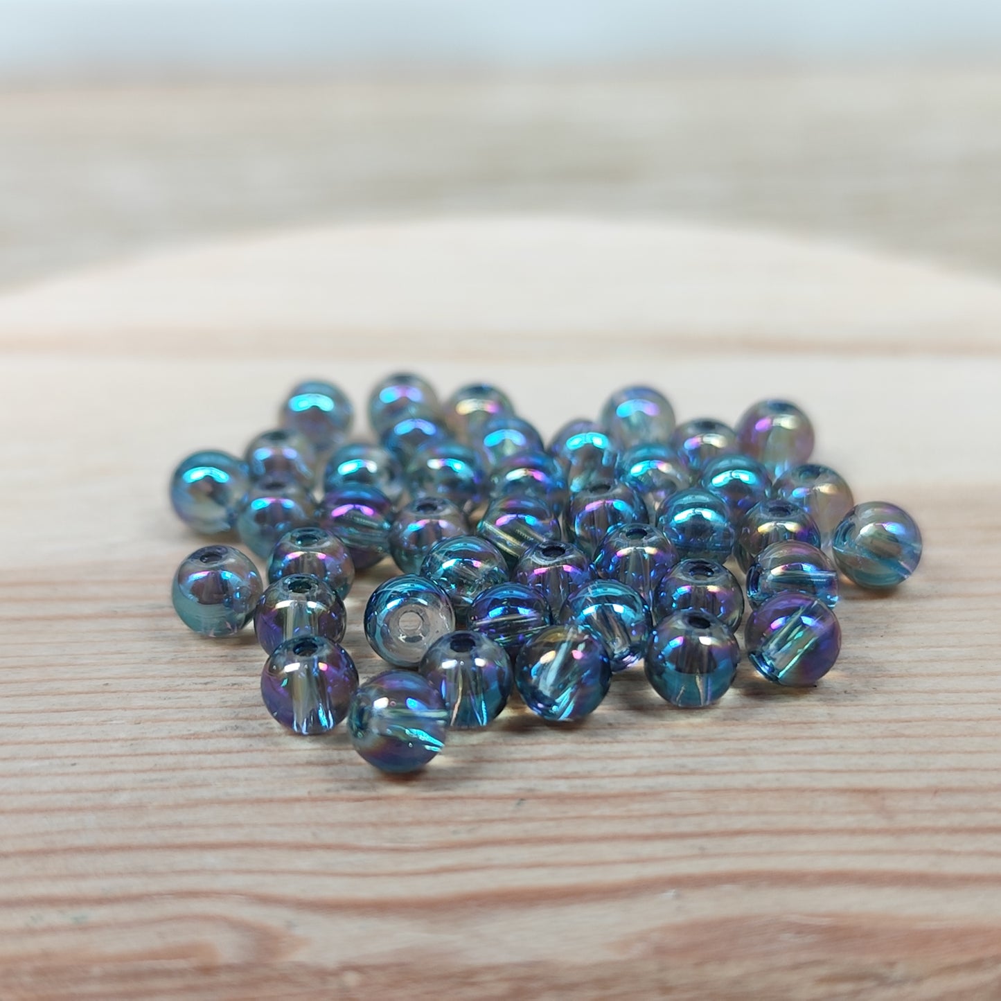 Quartz cristal de roche aura bleu – perles naturelles teintées 4 mm – lot de 40