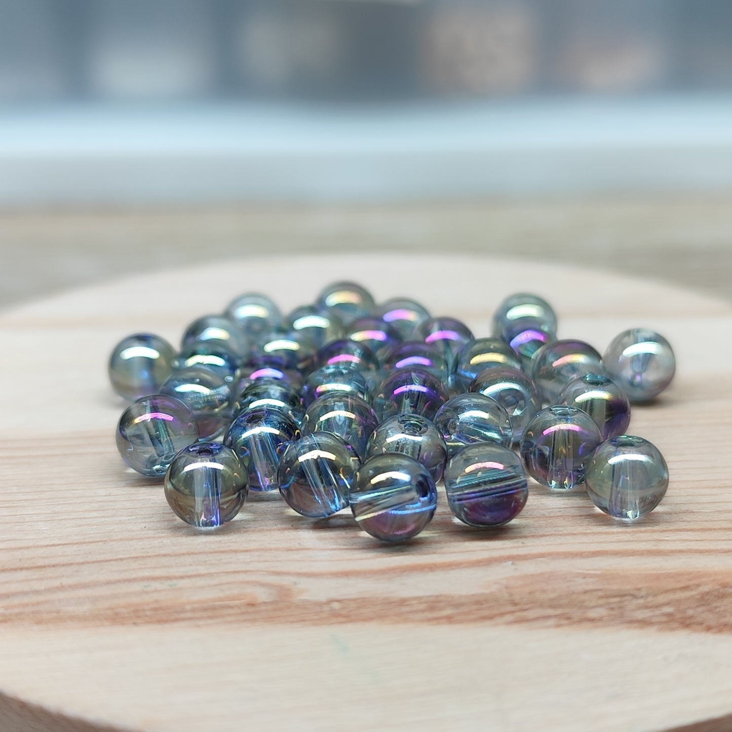 Quartz cristal de roche aura noir – perles naturelles teintées 6 mm – lot de 34