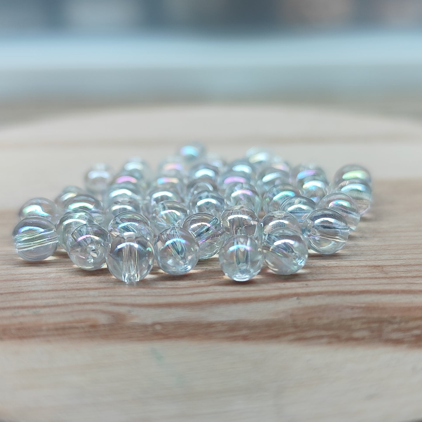 Quartz cristal de roche aura – perles naturelles teintées 4 mm – lot de 40
