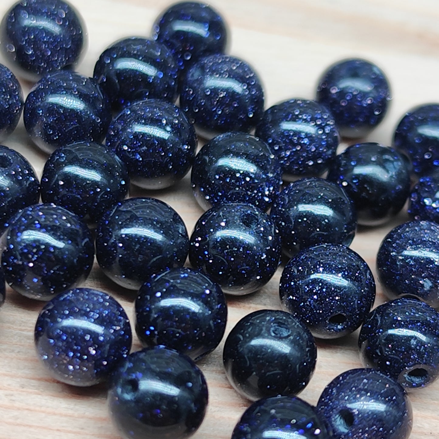 Pierre de sable bleu – perles synthétiques 6 mm – lot de 30
