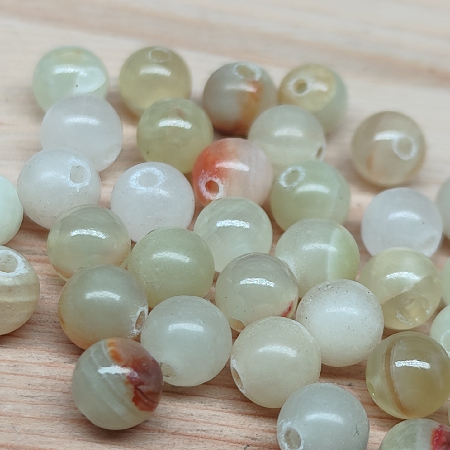 Jade d’Afghanistan serpentine – perles naturelles 6 mm – lot de 30