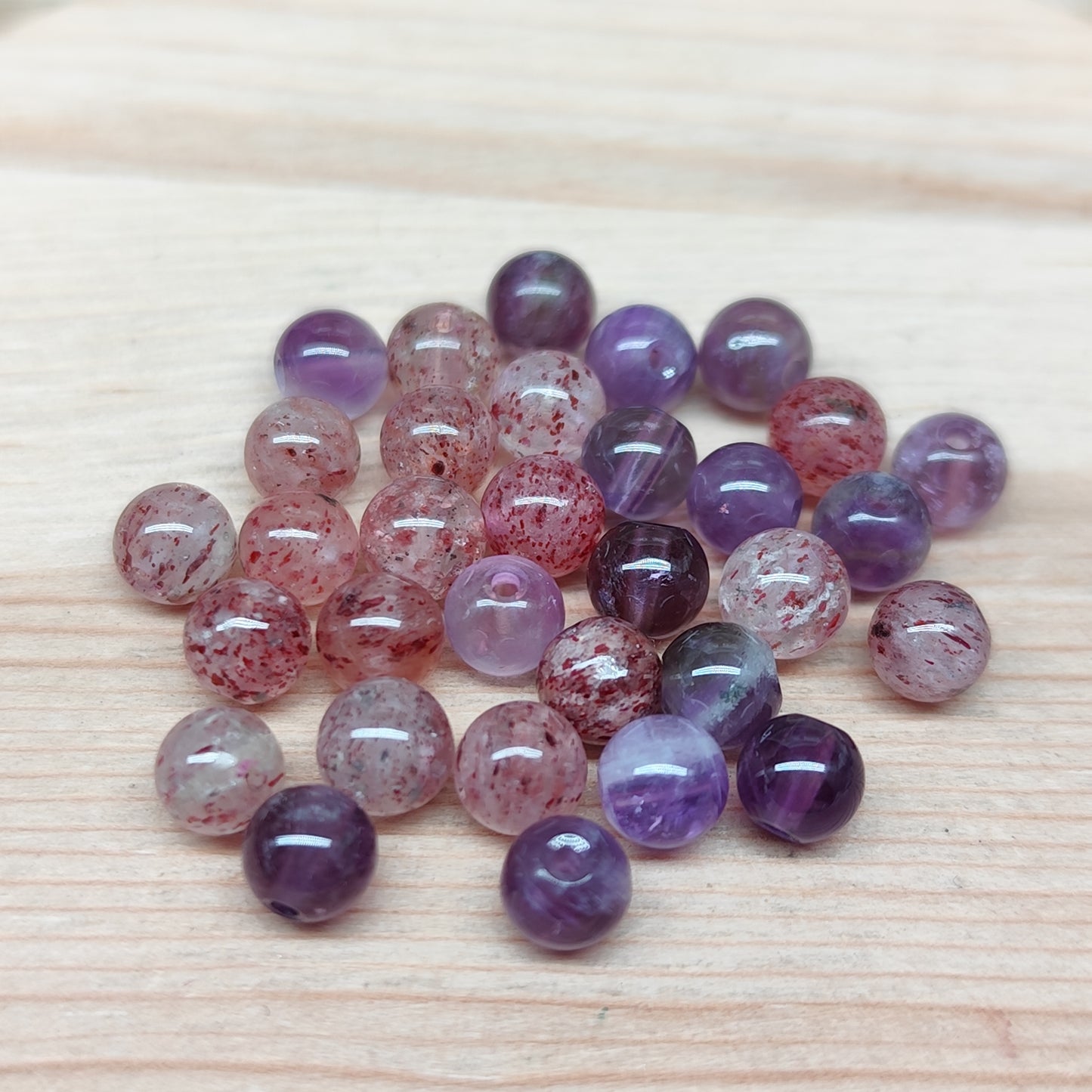 Super 7 – perles naturelles 5,5 mm – lot de 30