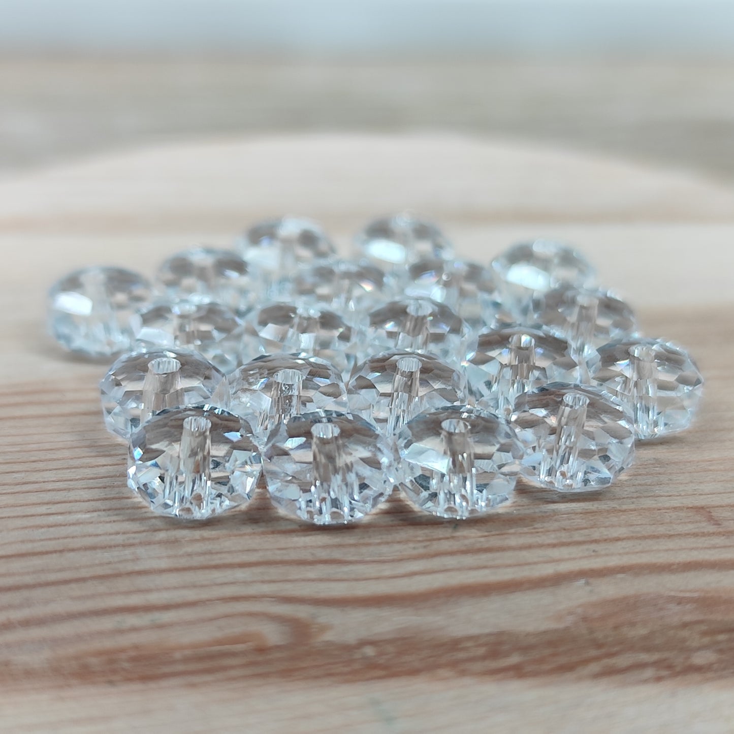 Perle plate verre facetté - 7,5 mm – lot de 20