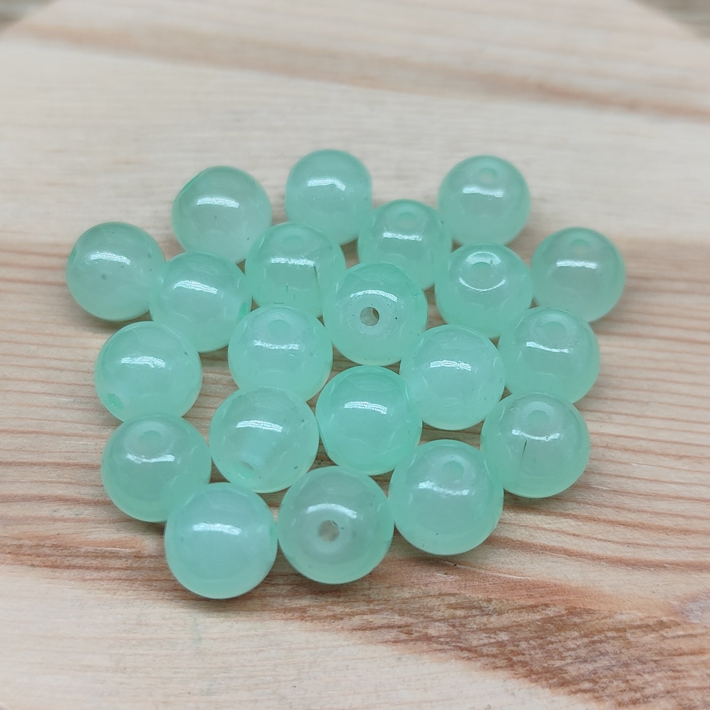 Agate vert menthe – perles naturelles teintées 8 mm – lot de 20