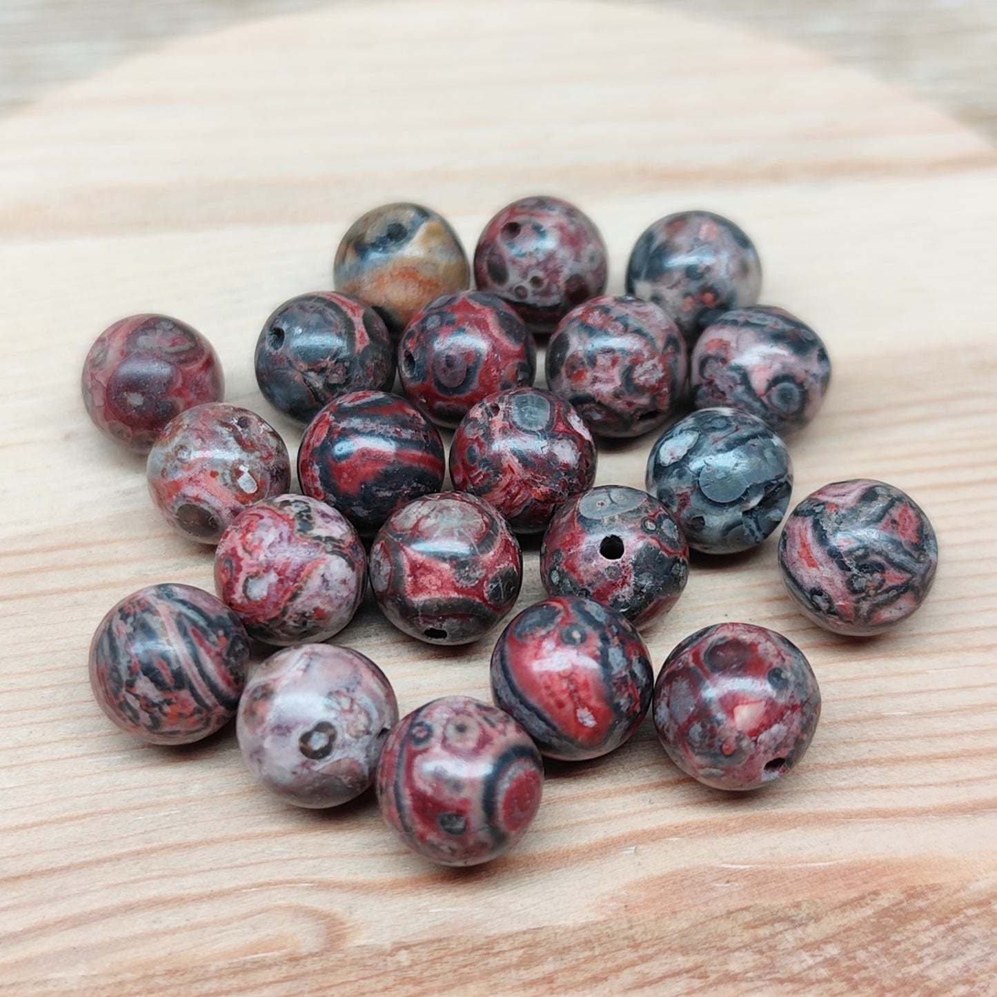 Jaspe léopard – perles naturelles 8,5 mm – lot de 20