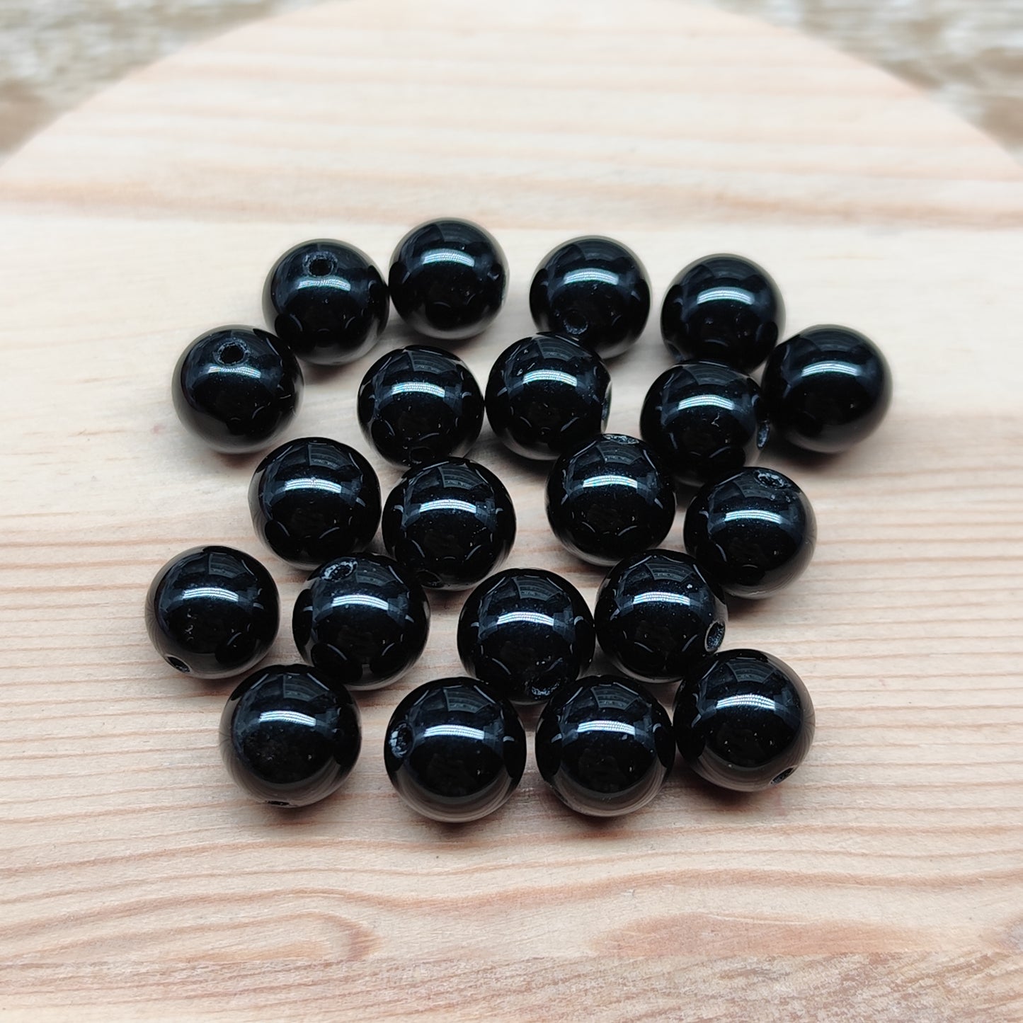 Obsidienne noire – perles naturelles 8,5 mm – lot de 20