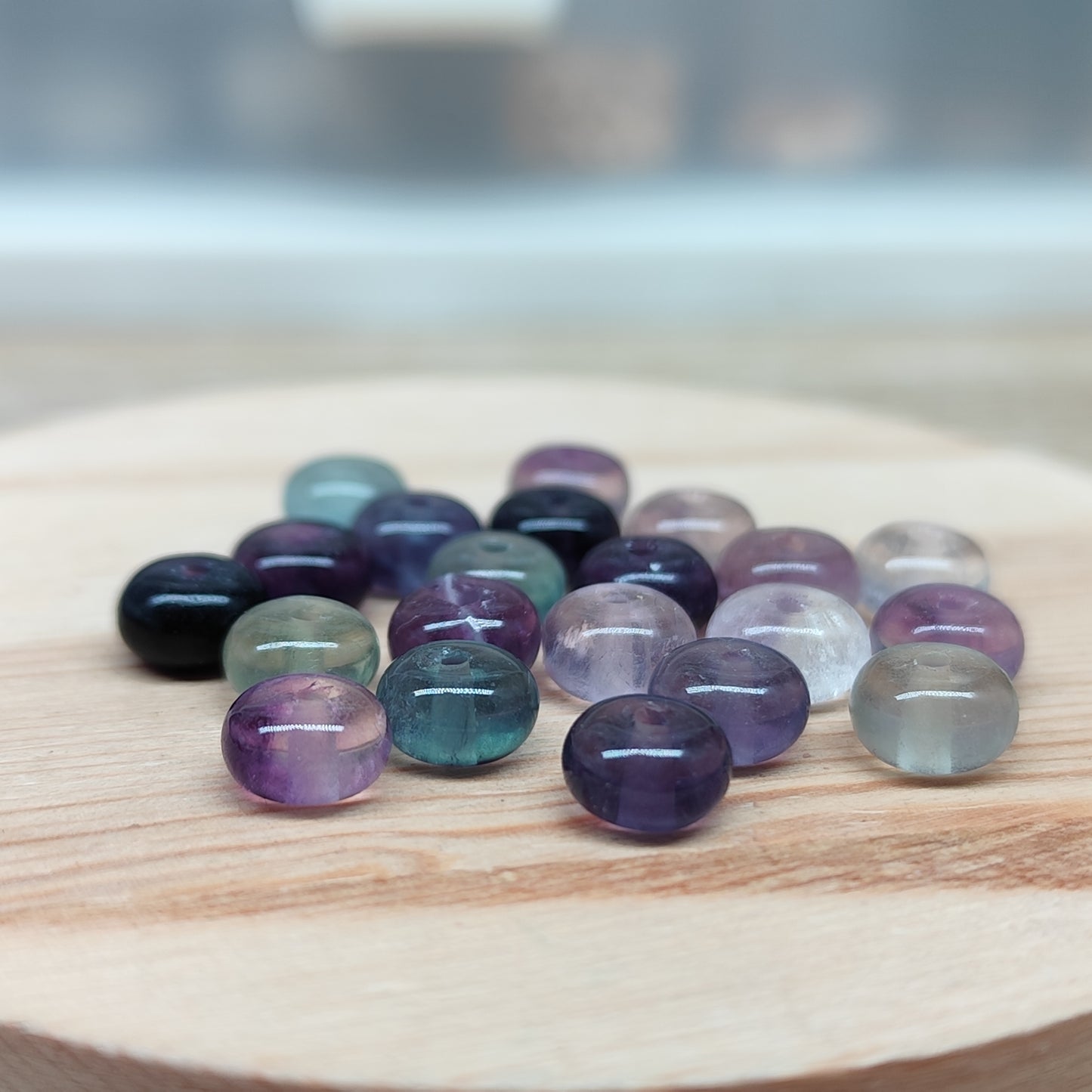 Fluorite – perles naturelles 8 mm – lot de 20