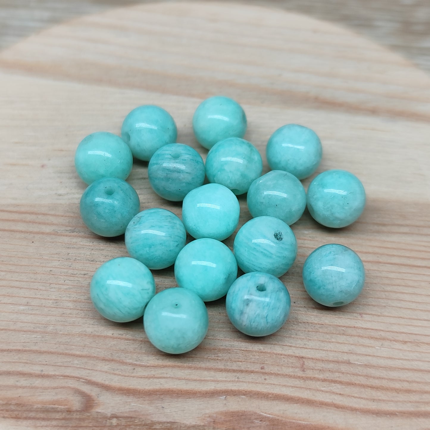 Amazonite - perles naturelles 8 mm – lot de 15