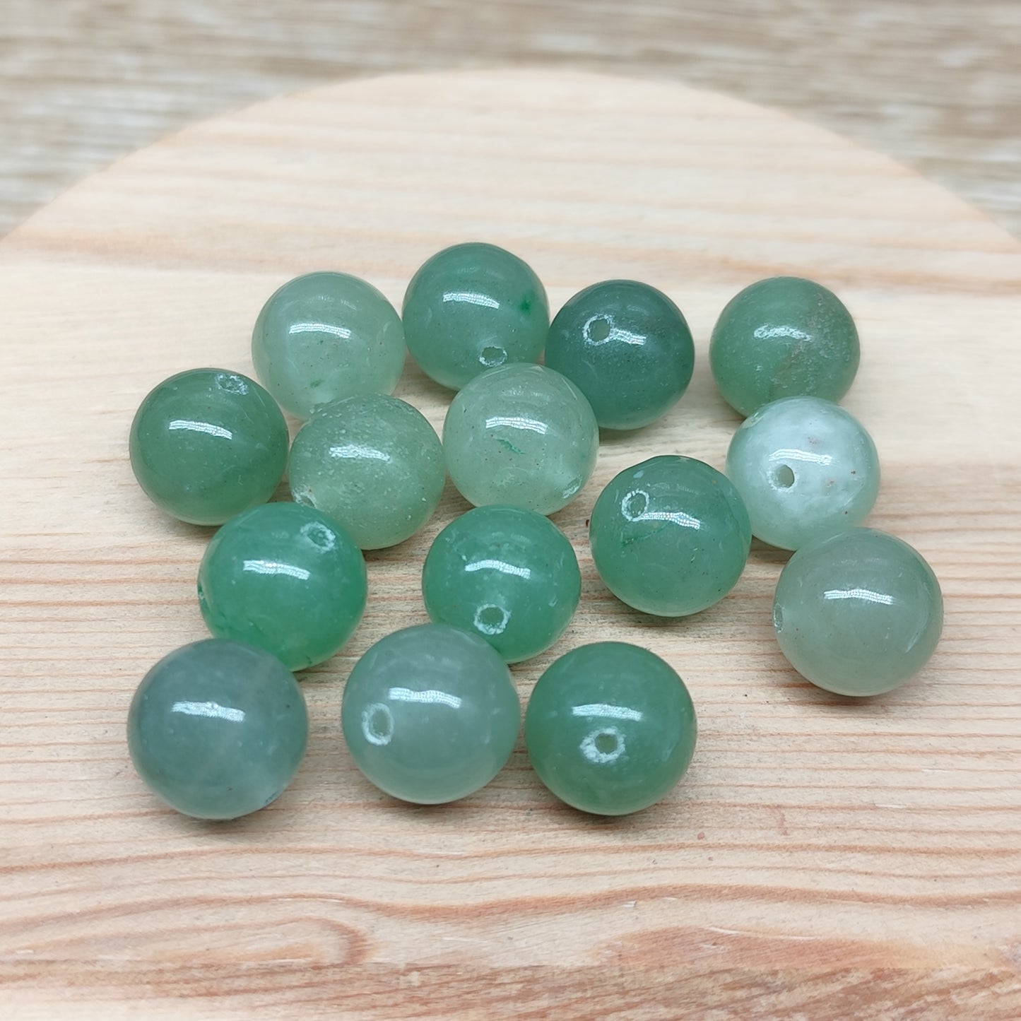 Aventurine verte – perles naturelles 10 mm – lot de 15