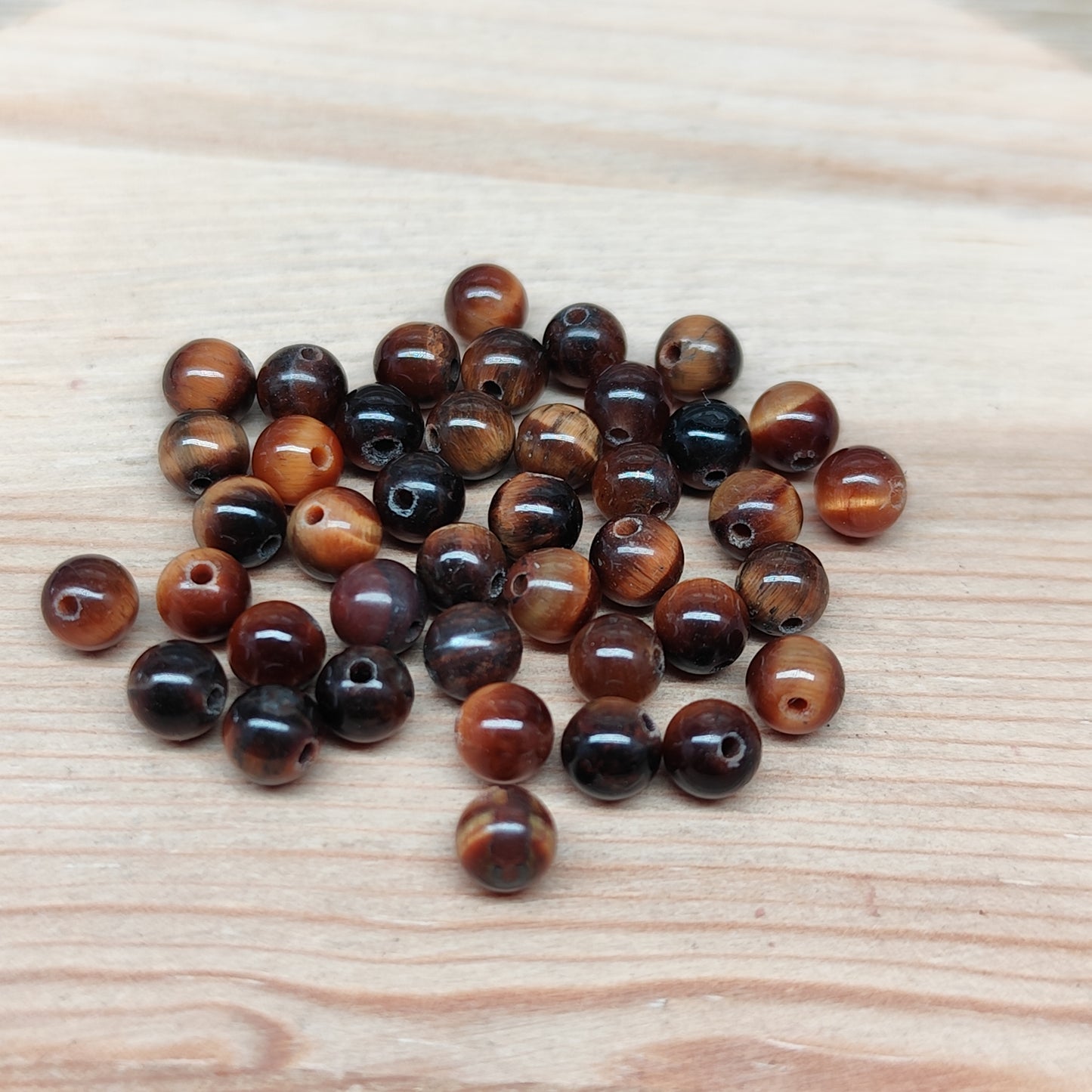 Œil de tigre – perles naturelles 4 mm – lot de 40