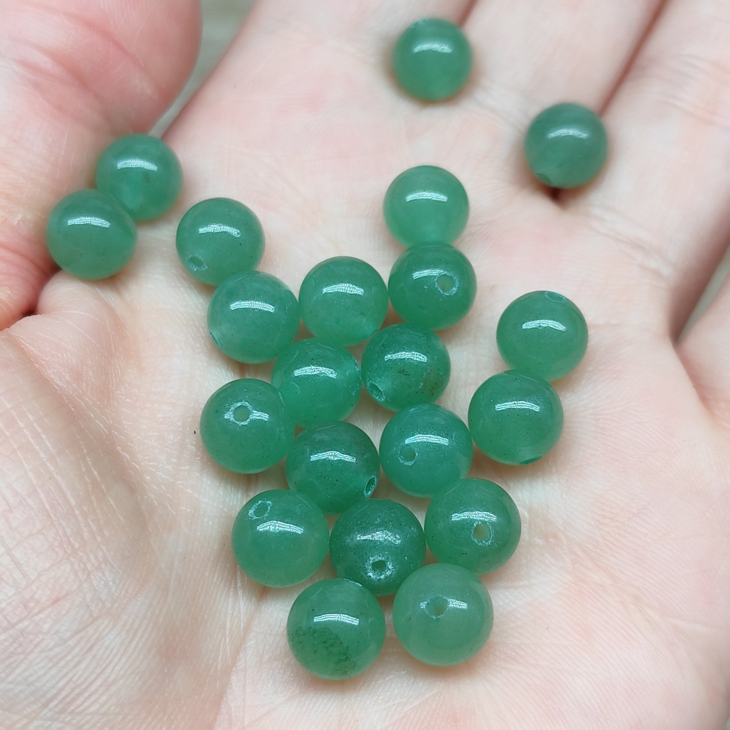 Aventurine verte – perles naturelles 9 mm – lot de 20