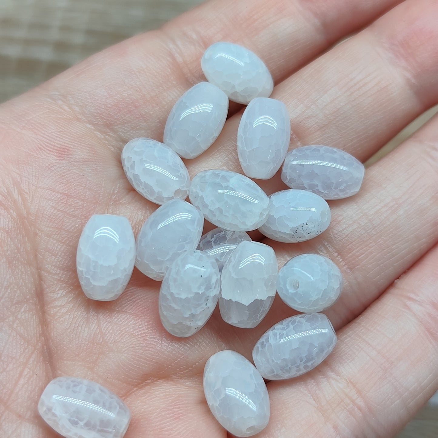 Agate veines de dragon blanche – perles naturelles 8 mm – lot de 15