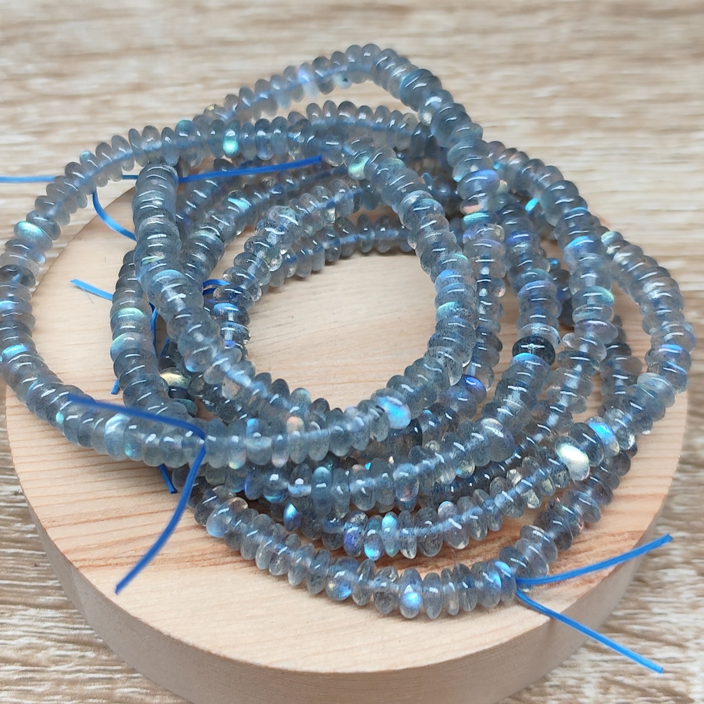 Labradorite donut - 6 mm - 1 bracelet entier