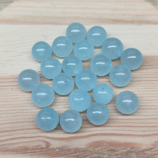 Calcédoine bleue - perles naturelles teintées 8 mm – lot de 20