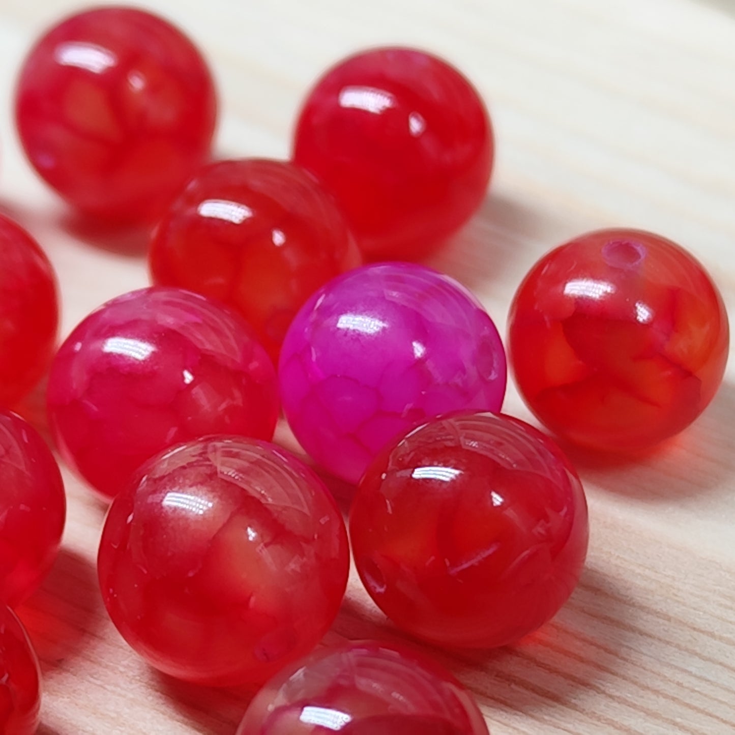 Agate veines de dragon - perles naturelles teintées 10 mm – lot de 16
