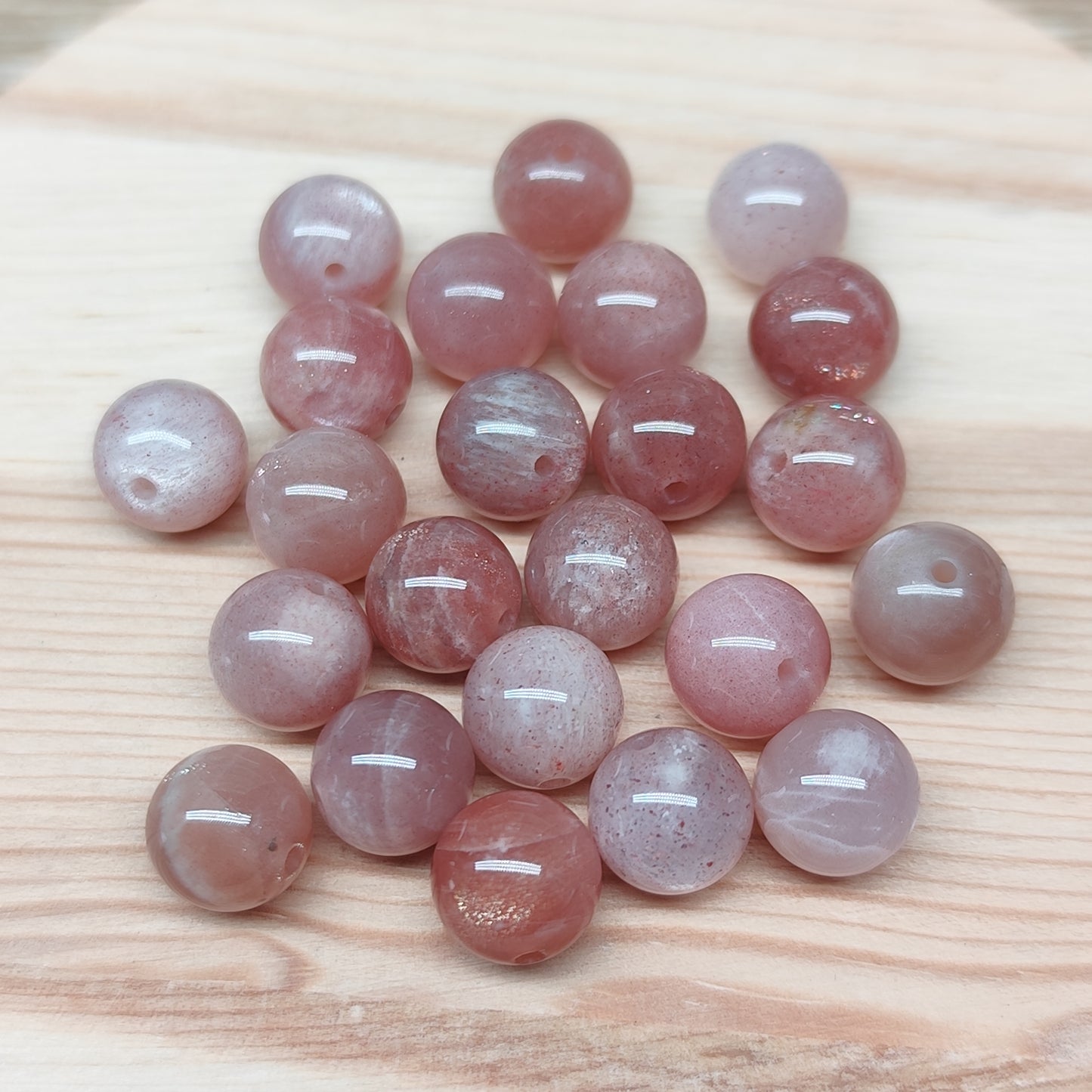 Pierre de lune – perles naturelles 8 mm – lot de 20