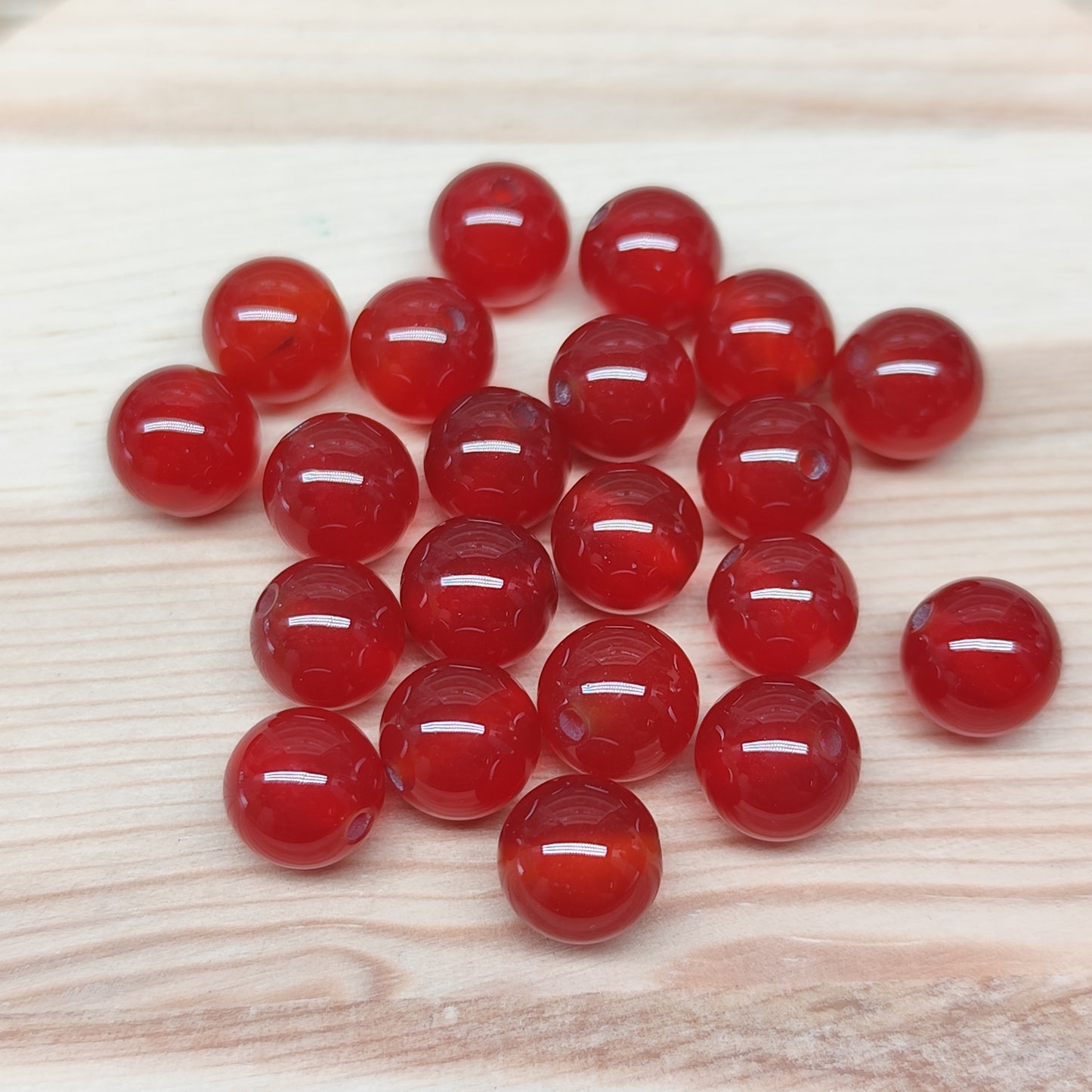 Agate rouge – perles naturelles 8 mm – lot de 20