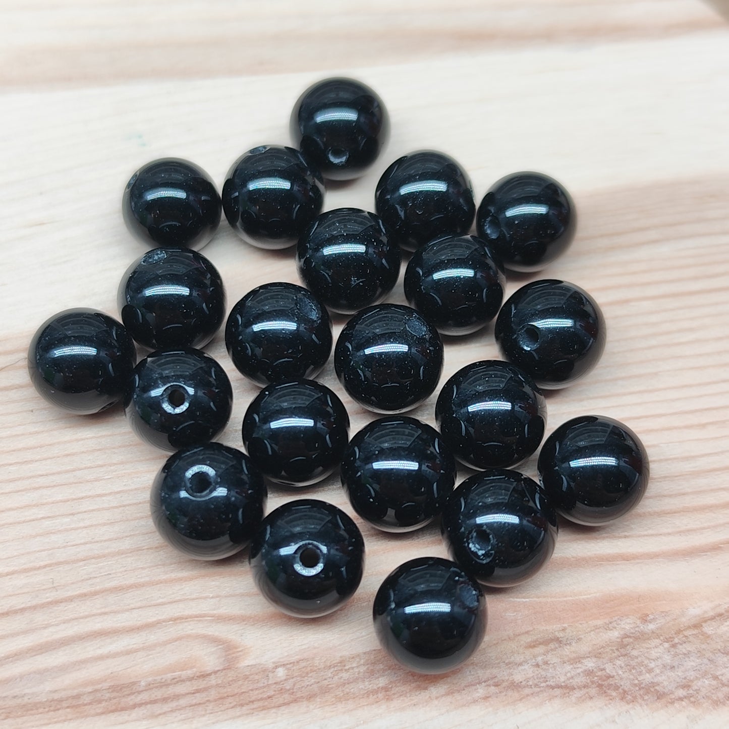 Obsidienne noire – perles naturelles 8 mm – lot de 20