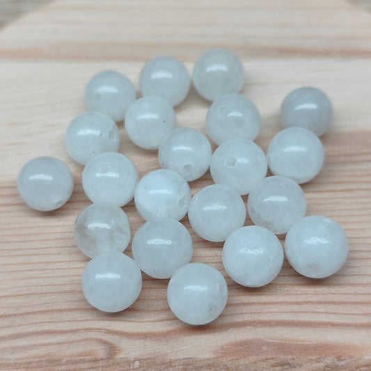 Jade blanc - perles naturelles 8 mm – lot de 20