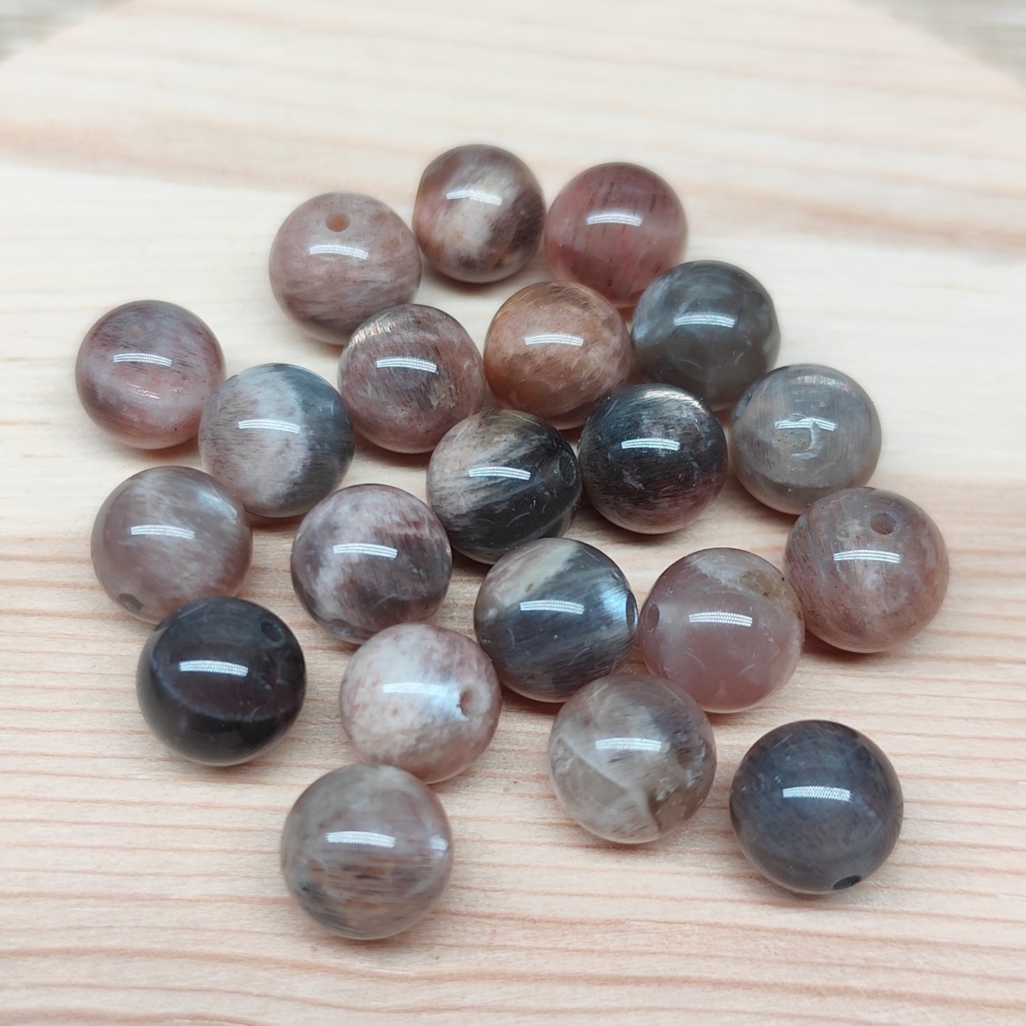 Pierre de lune noire - perles naturelles 8 mm – lot de 20