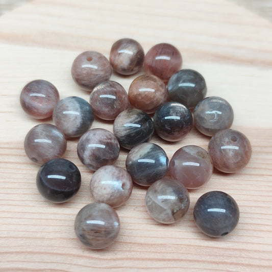 Pierre de lune noire - perles naturelles 8 mm – lot de 20