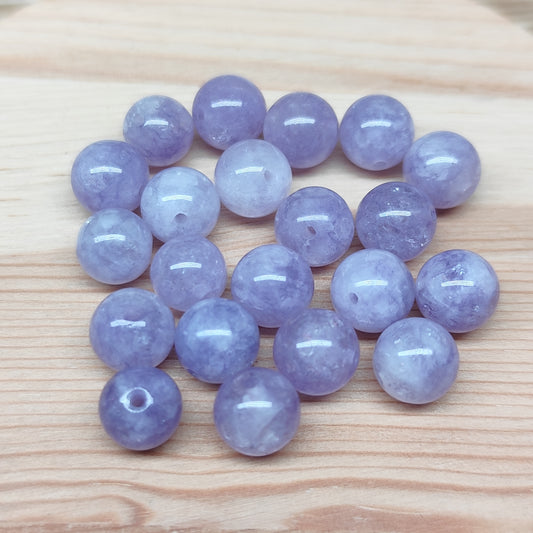 Quartz lilas - perles naturelles teintées 8 mm – lot de 20