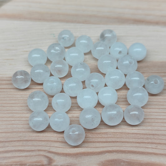 Jade blanc - perles naturelles 6 mm – lot de 30