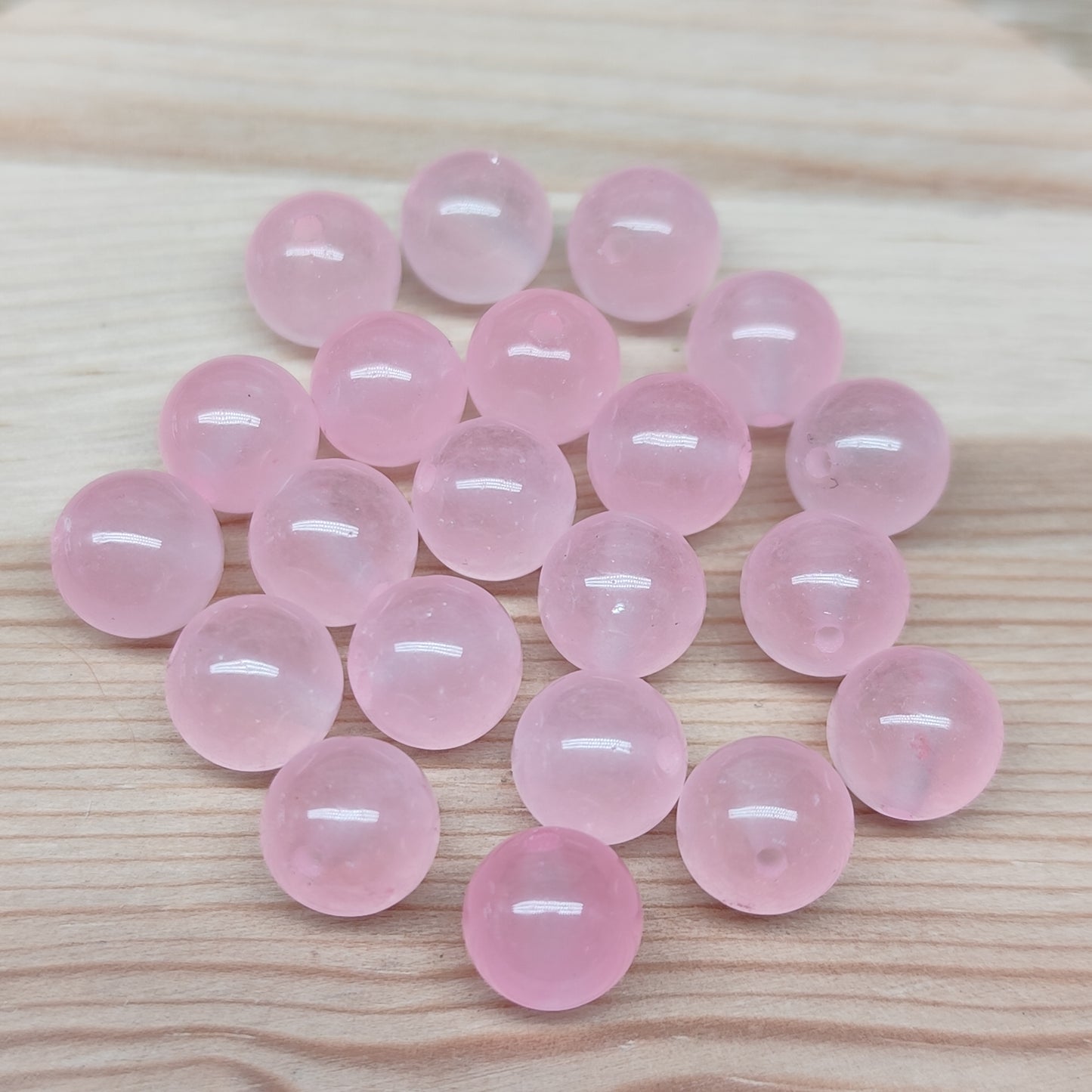 Calcédoine rose – perles naturelles teintées 8 mm – lot de 20