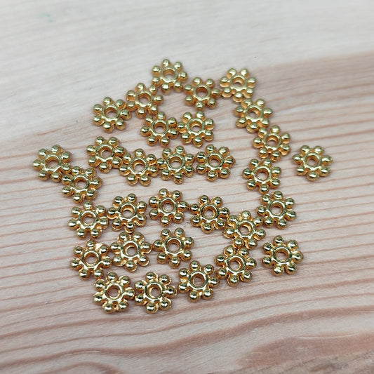 Perles d'espacement en métal doré – 5 mm - lot de 30