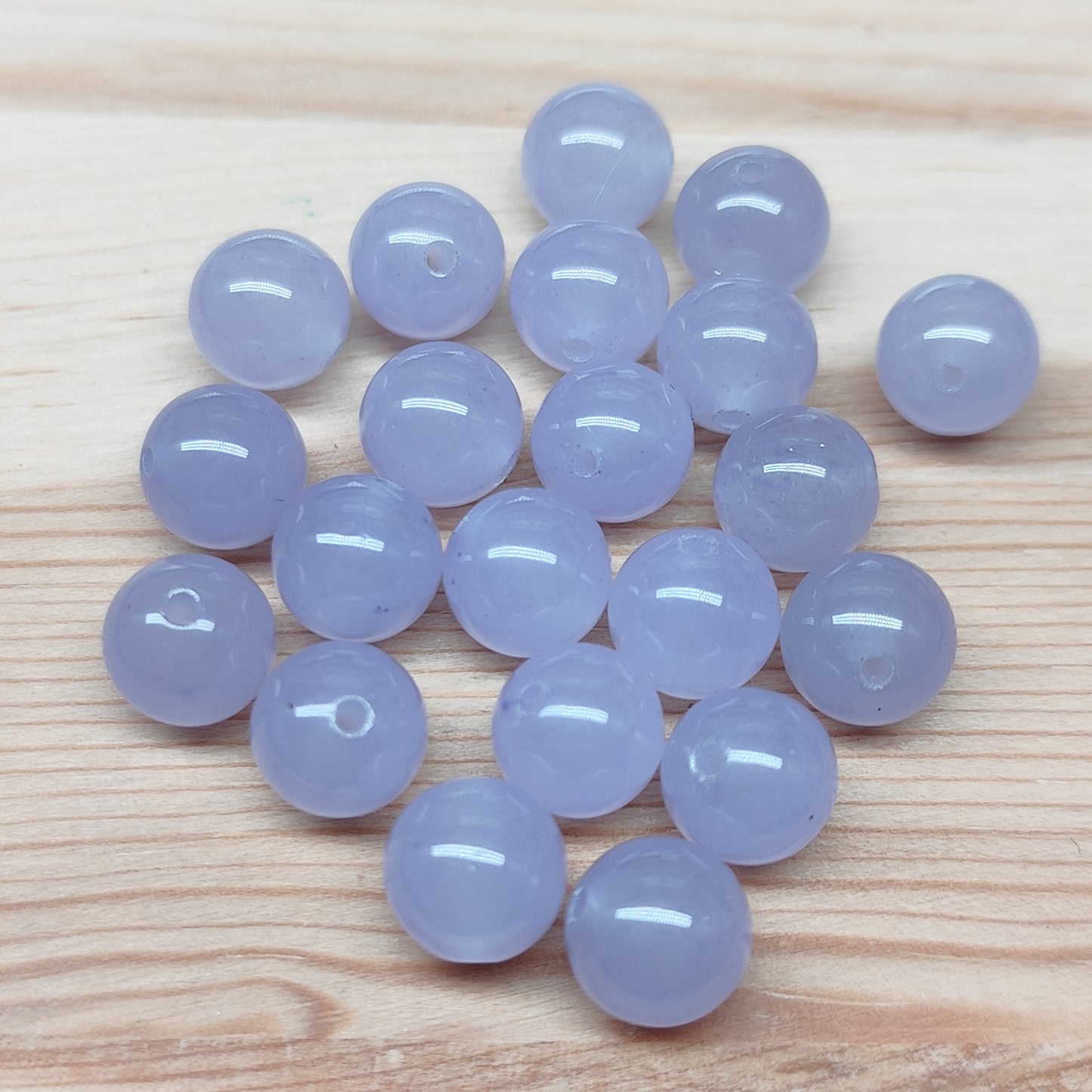Calcédoine mauve – perles naturelles teintées 8 mm – lot de 20