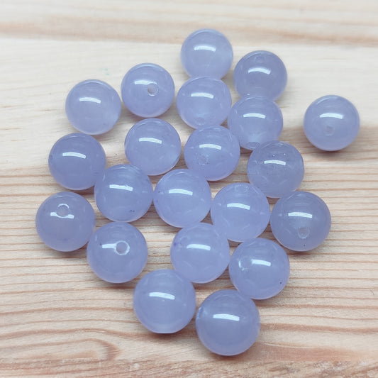 Calcédoine mauve – perles naturelles teintées 8 mm – lot de 20