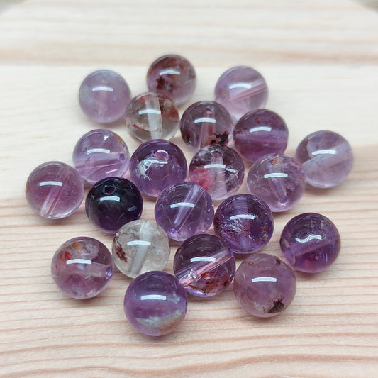 Quartz Super 7 – perles naturelles 8 mm – lot de 20